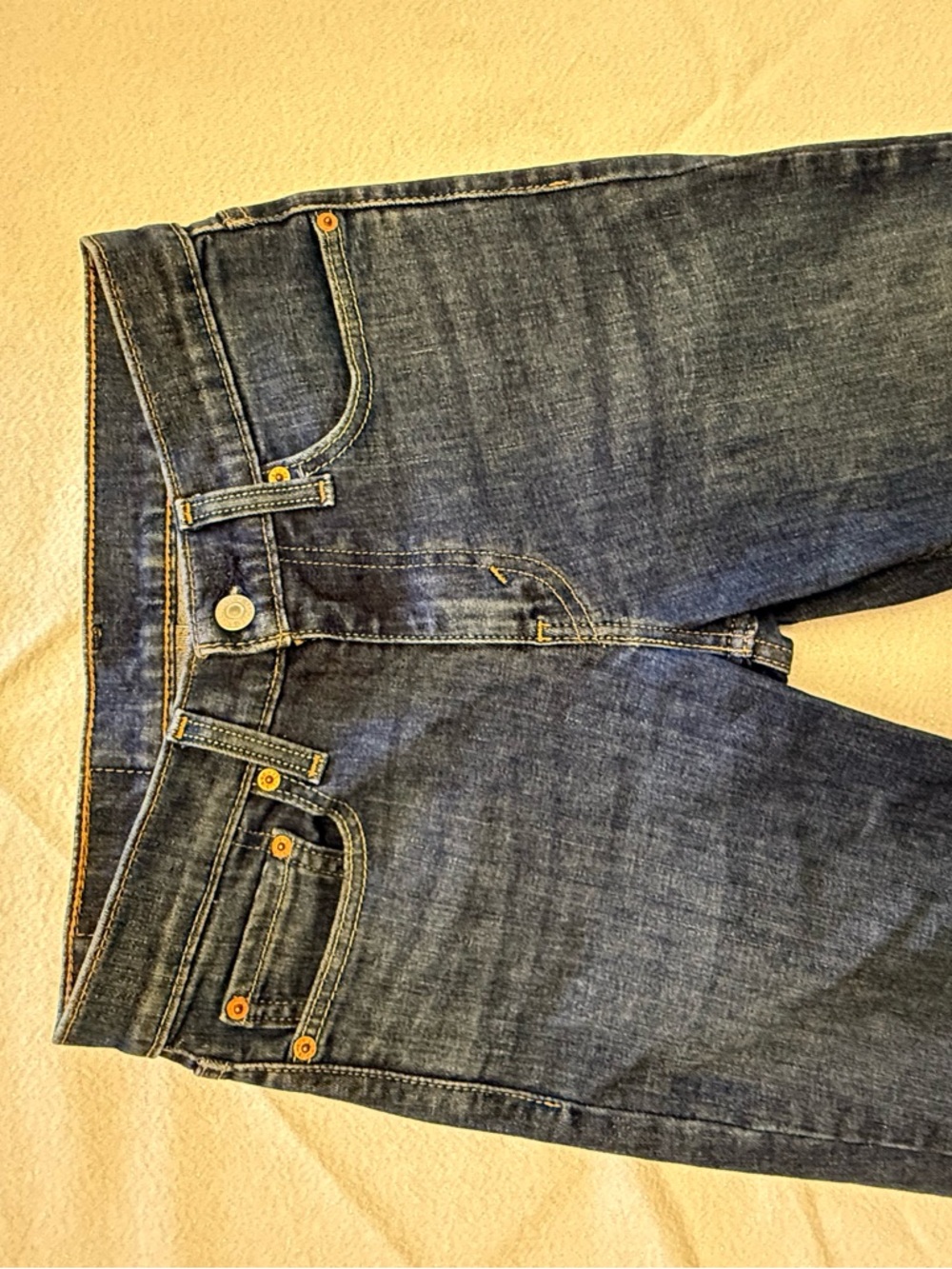 Levi's Blue Denim Jeans with Tan Patch